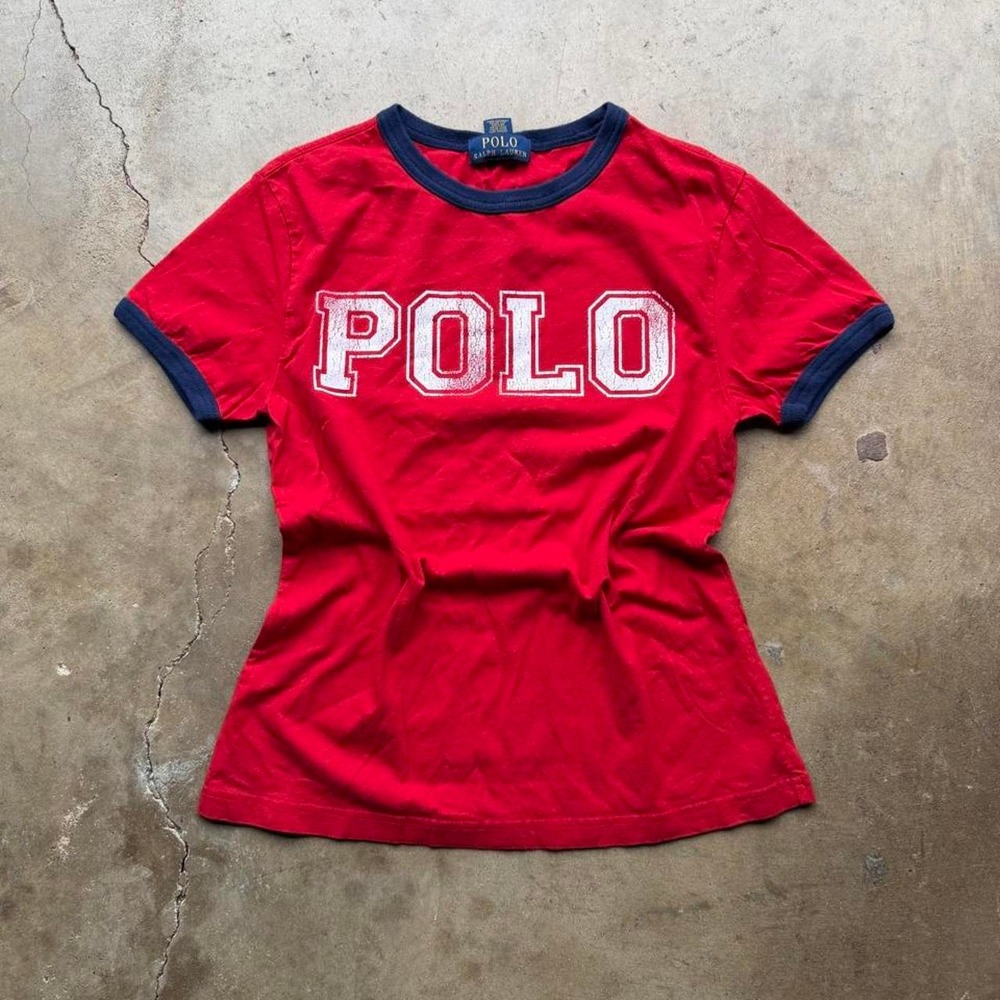 Vintage y2k Polo Ralph Lauren red baby tee size M